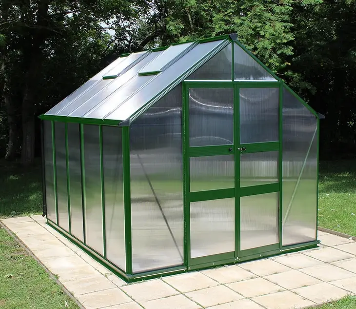Halls Cotswold Blockley 8ft x 10ft Green Greenhouse